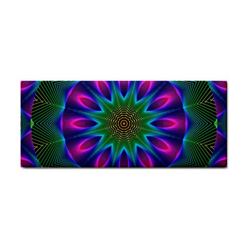 Star Of Leaves, Abstract Magenta Green Forest Hand Towel from ArtsNow.com Front