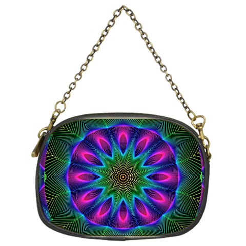 Star Of Leaves, Abstract Magenta Green Forest Chain Purse (One Side) from ArtsNow.com Front