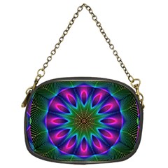 Star Of Leaves, Abstract Magenta Green Forest Chain Purse (Two Sided)  from ArtsNow.com Front