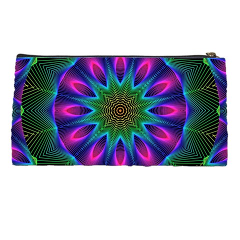 Star Of Leaves, Abstract Magenta Green Forest Pencil Case from ArtsNow.com Back