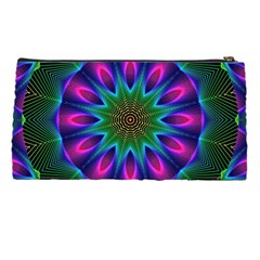 Star Of Leaves, Abstract Magenta Green Forest Pencil Case from ArtsNow.com Back