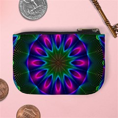 Star Of Leaves, Abstract Magenta Green Forest Coin Change Purse from ArtsNow.com Back