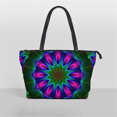 Star Of Leaves, Abstract Magenta Green Forest Large Shoulder Bag from ArtsNow.com Front