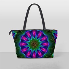 Star Of Leaves, Abstract Magenta Green Forest Large Shoulder Bag from ArtsNow.com Back