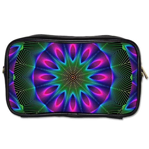 Star Of Leaves, Abstract Magenta Green Forest Travel Toiletry Bag (One Side) from ArtsNow.com Front