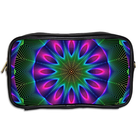 Star Of Leaves, Abstract Magenta Green Forest Travel Toiletry Bag (Two Sides) from ArtsNow.com Back