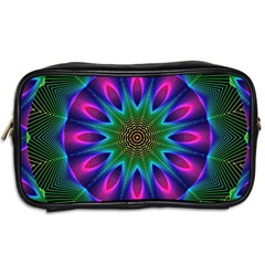 Star Of Leaves, Abstract Magenta Green Forest Travel Toiletry Bag (Two Sides) from ArtsNow.com Back