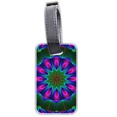 Star Of Leaves, Abstract Magenta Green Forest Luggage Tag (Two Sides) from ArtsNow.com Front