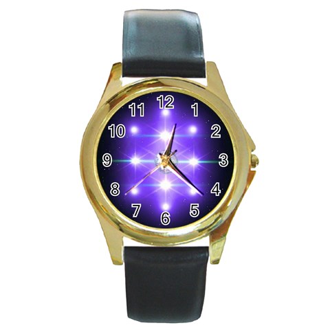 Ascension Round Gold Metal Watch from ArtsNow.com Front