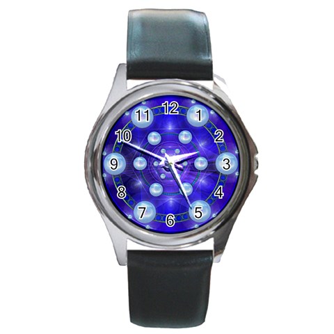 Blueprint Round Metal Watch from ArtsNow.com Front