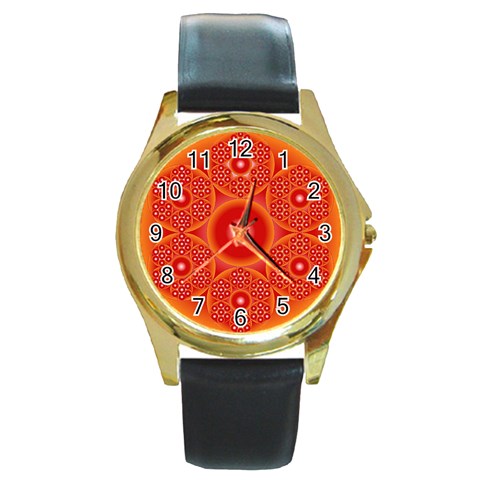 Cause  n Effect Round Gold Metal Watch from ArtsNow.com Front