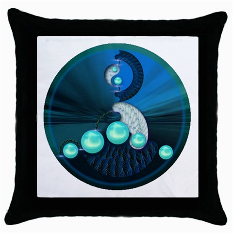 Communication Throw Pillow Case (Black) from ArtsNow.com Front