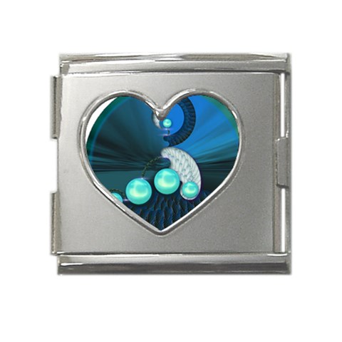 Communication Mega Link Heart Italian Charm (18mm) from ArtsNow.com Front