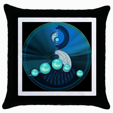 Communication Throw Pillow Case (Black) from ArtsNow.com Front