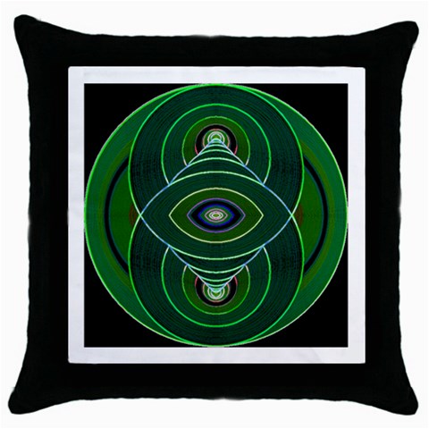 Correspondence Throw Pillow Case (Black) from ArtsNow.com Front