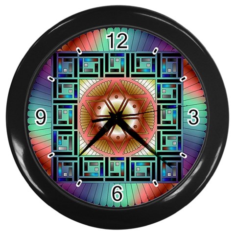 Cosmic Code Wall Clock (Black) from ArtsNow.com Front