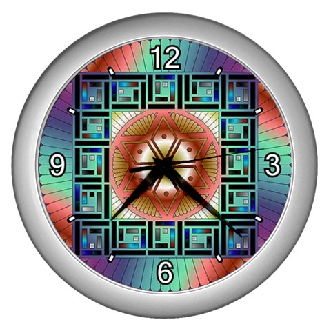 Cosmic Code Wall Clock (Silver) from ArtsNow.com Front