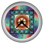 Cosmic Code Wall Clock (Silver)