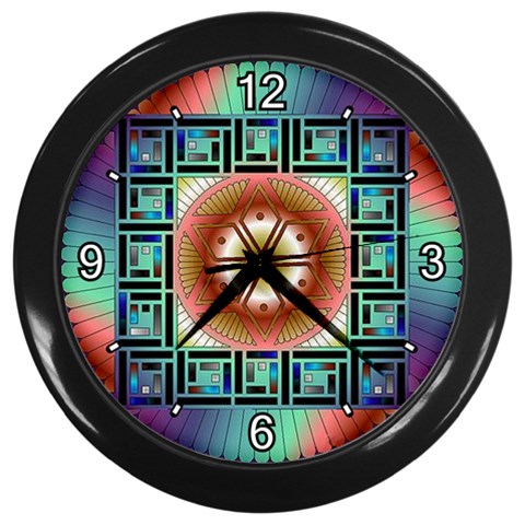 Cosmic Code Wall Clock (Black) from ArtsNow.com Front