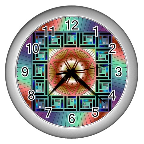 Cosmic Code Wall Clock (Silver) from ArtsNow.com Front