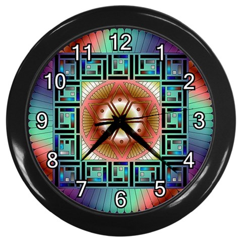 Cosmic Code Wall Clock (Black) from ArtsNow.com Front