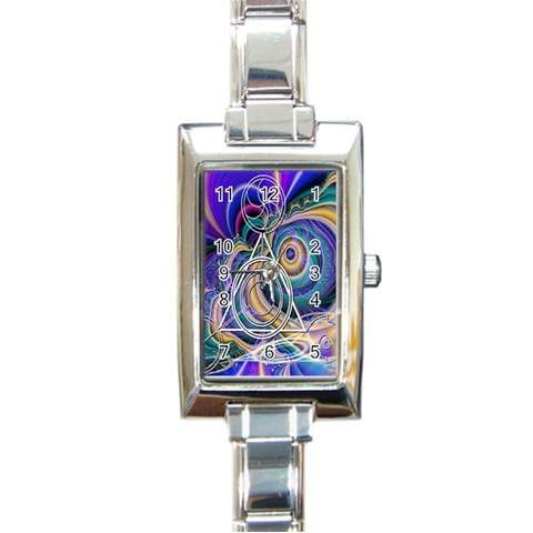 Crop Circle Abstract Rectangular Italian Charm Watch from ArtsNow.com Front