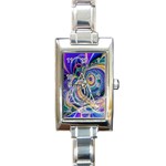 Crop Circle Abstract Rectangular Italian Charm Watch