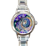 Crop Circle Abstract Round Italian Charm Watch