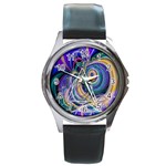 Crop Circle Abstract Round Metal Watch