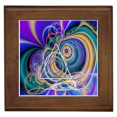 Crop Circle Abstract Framed Tile from ArtsNow.com Front