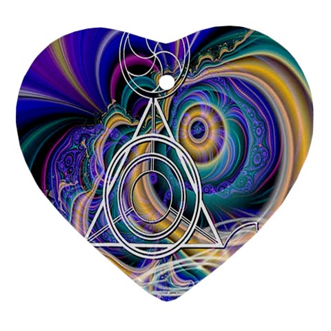 Crop Circle Abstract Ornament (Heart) from ArtsNow.com Front