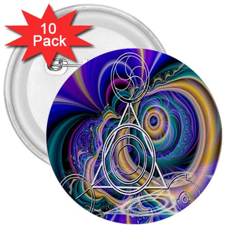 Crop Circle Abstract 3  Button (10 pack) from ArtsNow.com Front