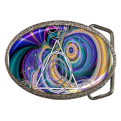 Crop Circle Abstract Belt Buckle from ArtsNow.com Front