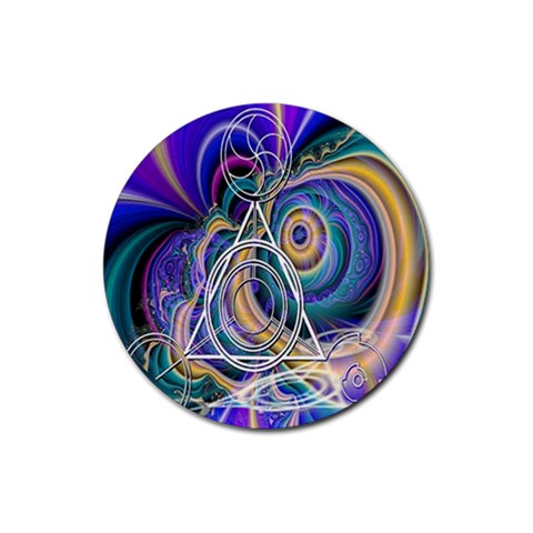 Crop Circle Abstract Rubber Coaster (Round) from ArtsNow.com Front