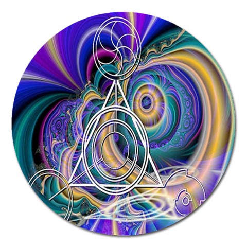 Crop Circle Abstract Magnet 5  (Round) from ArtsNow.com Front