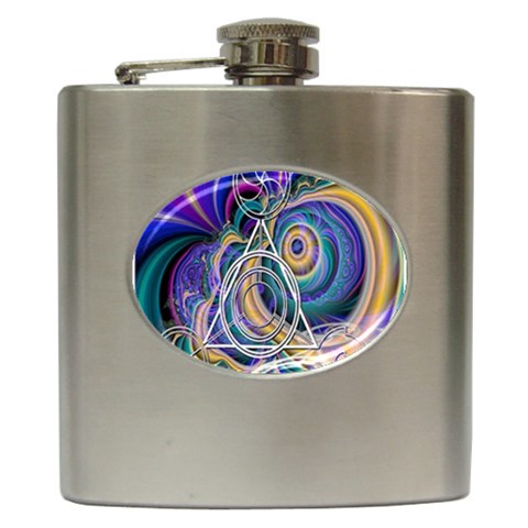 Crop Circle Abstract Hip Flask (6 oz) from ArtsNow.com Front