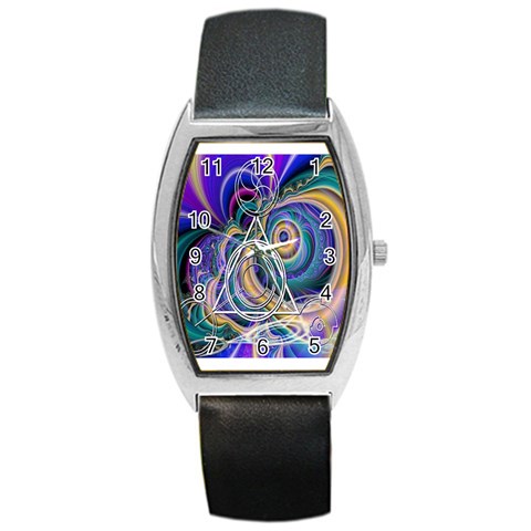 Crop Circle Abstract Barrel Style Metal Watch from ArtsNow.com Front