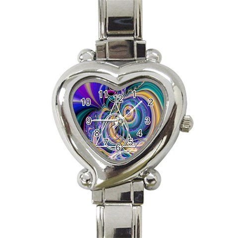 Crop Circle Abstract Heart Italian Charm Watch from ArtsNow.com Front