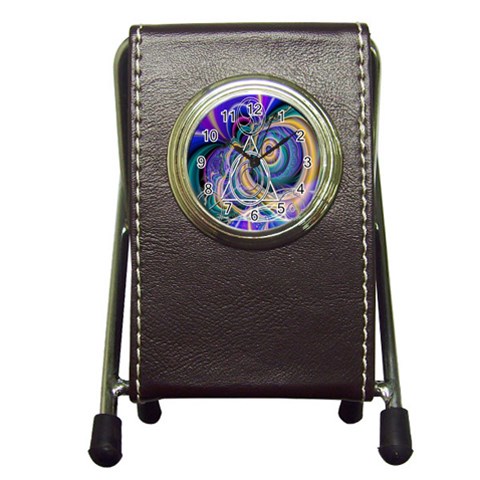 Crop Circle Abstract Pen Holder Desk Clock from ArtsNow.com Front