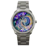 Crop Circle Abstract Sport Metal Watch