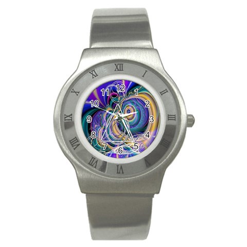 Crop Circle Abstract Stainless Steel Watch from ArtsNow.com Front