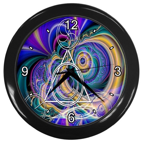 Crop Circle Abstract Wall Clock (Black) from ArtsNow.com Front