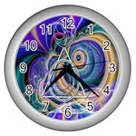 Crop Circle Abstract Wall Clock (Silver)