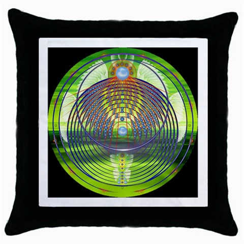 Divine Creation Throw Pillow Case (Black) from ArtsNow.com Front