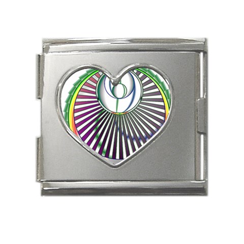 Divine Power Mega Link Heart Italian Charm (18mm) from ArtsNow.com Front