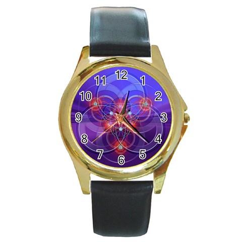 Empowerment Round Gold Metal Watch from ArtsNow.com Front