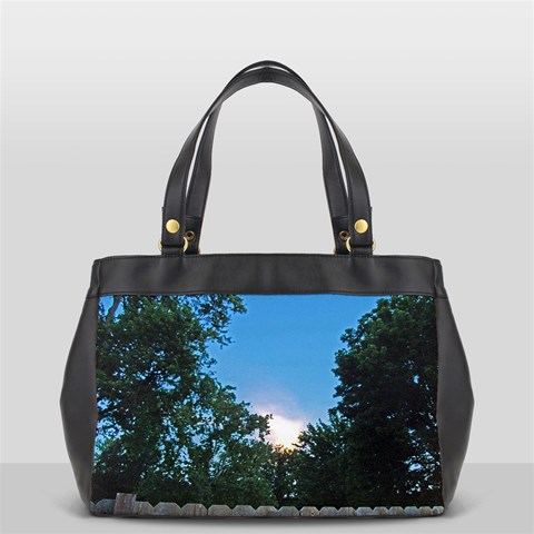 Coming Sunset Accented Edges Oversize Office Handbag (Two Sides) from ArtsNow.com Back