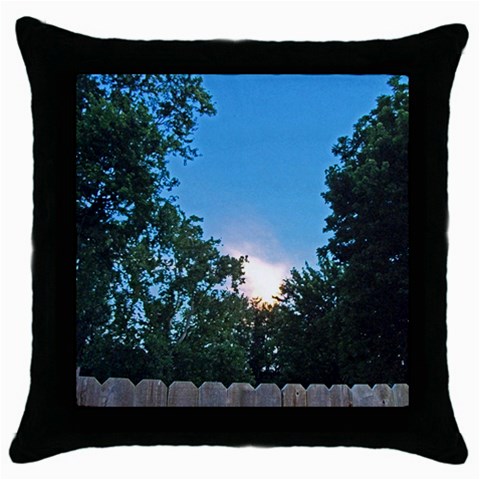 Coming Sunset Accented Edges Black Throw Pillow Case from ArtsNow.com Front