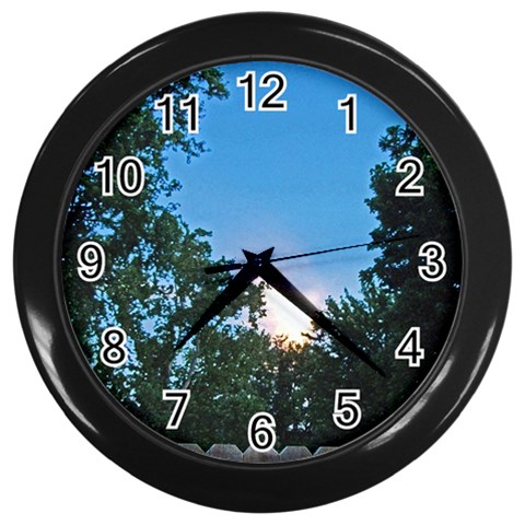 Coming Sunset Accented Edges Wall Clock (Black) from ArtsNow.com Front