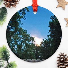 Coming Sunset Accented Edges Round Ornament (Two Sides) from ArtsNow.com Front